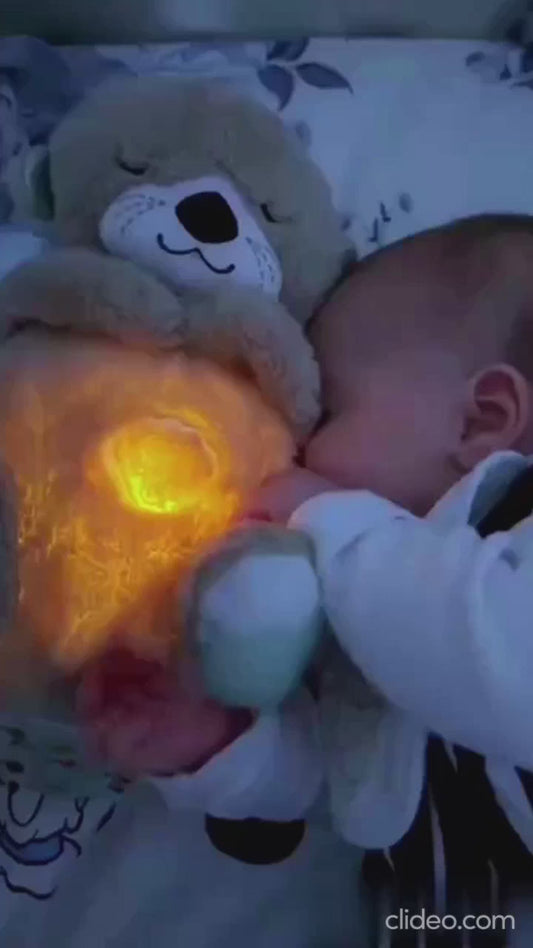 Breathing Teddy Bear with Soothing Music – Plush for Sleep & Calm